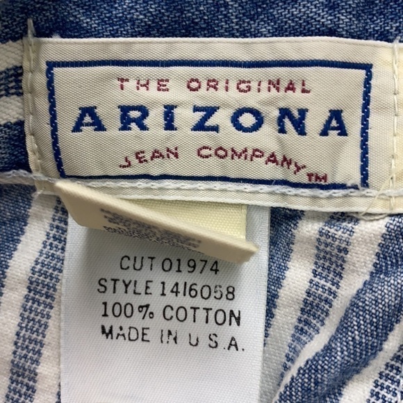 VINTAGE ARIZONA Ultra High Waist Stripe Shorts 6 - Picture 7 of 8